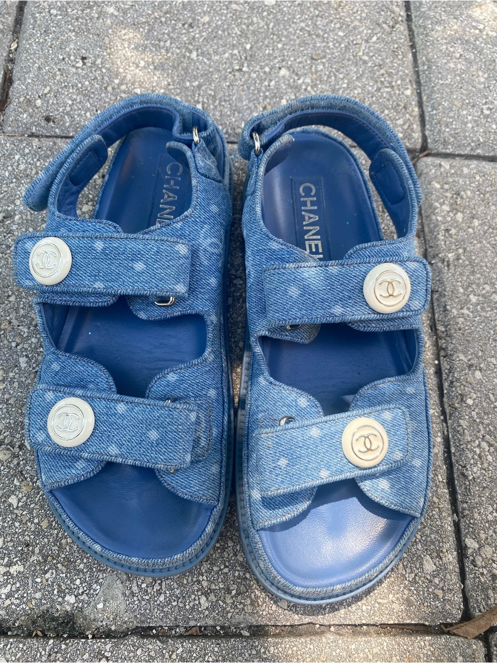 Chanel Blue Denim Dad Sandals